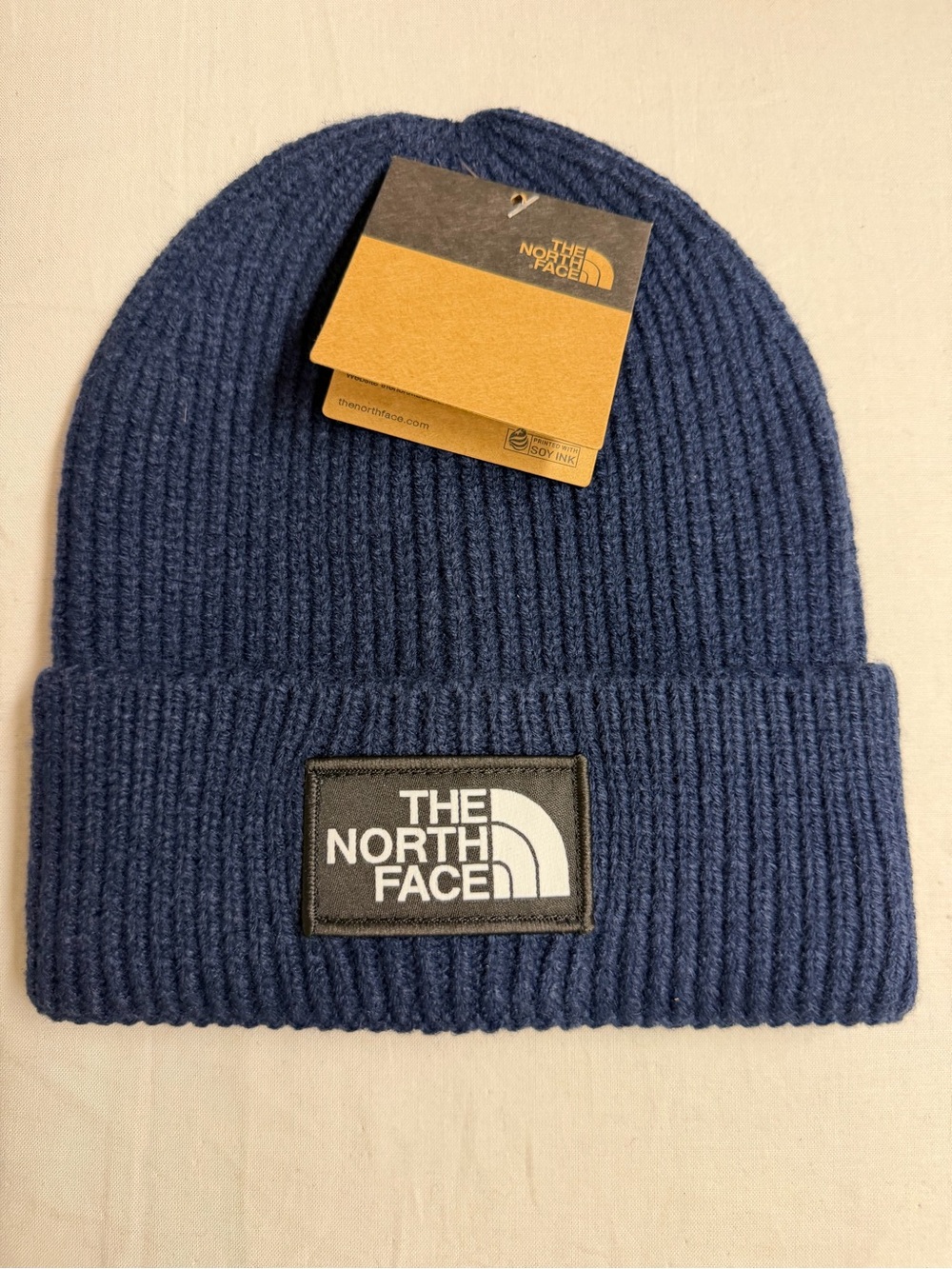 The North Face Navy Rib Knit Cuffed Beanie